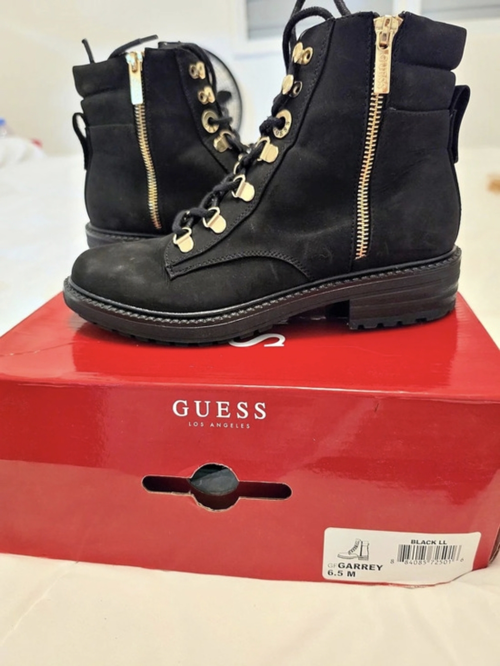 GUESS Garrey Combat Boots Black US 6.5 M